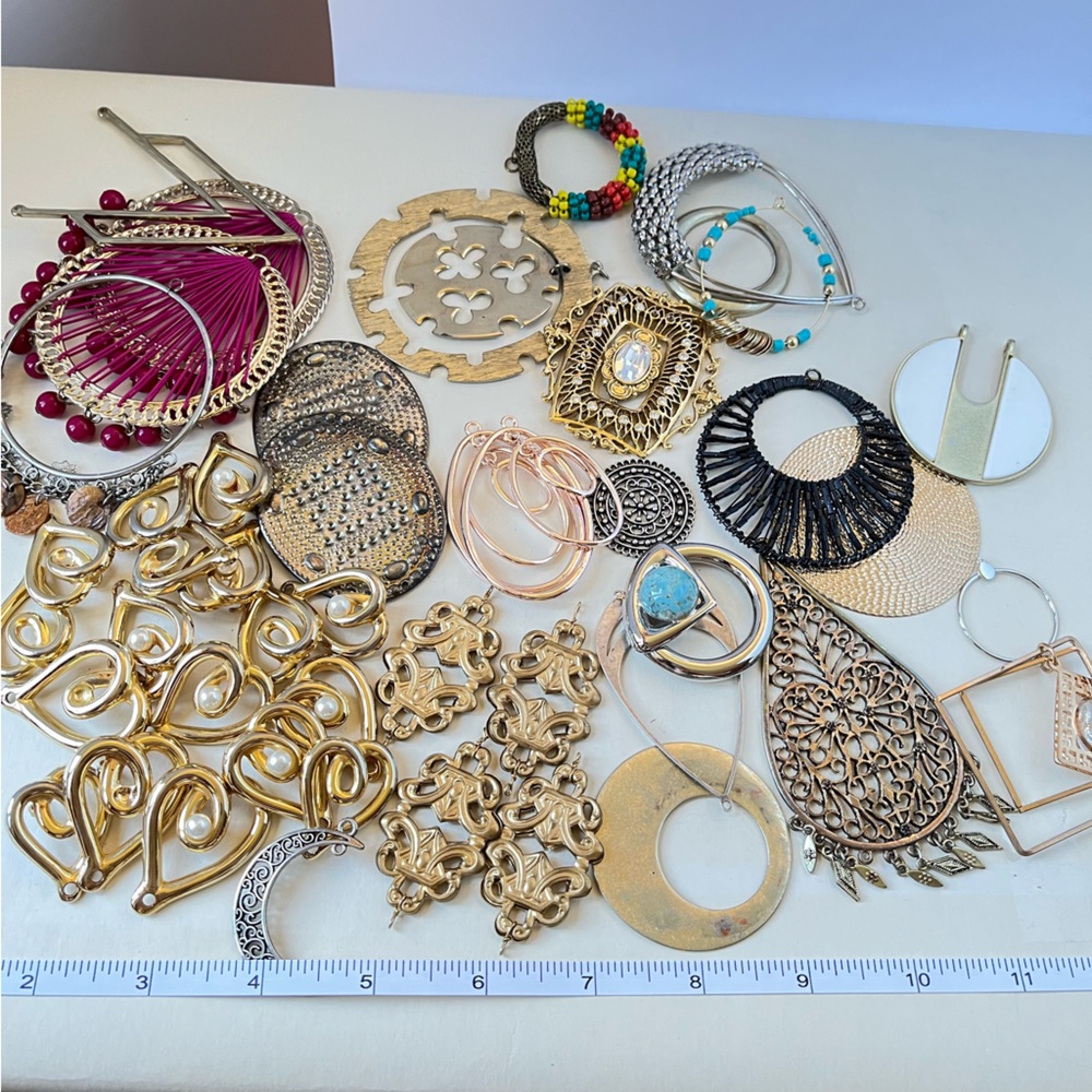 45+ pieces of large components from broken jewelry ready for crafting